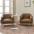 Kadar Leather Barrel Chair-Coffee Modern Leather Chair | Accent Chairs | Kinwell Furniture | Barrel Chairs